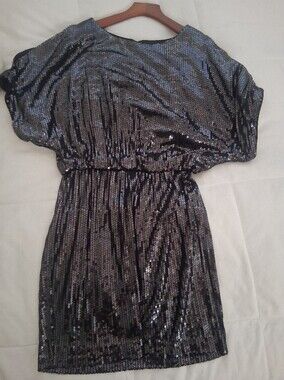 Cache Black Sequin Party Dress